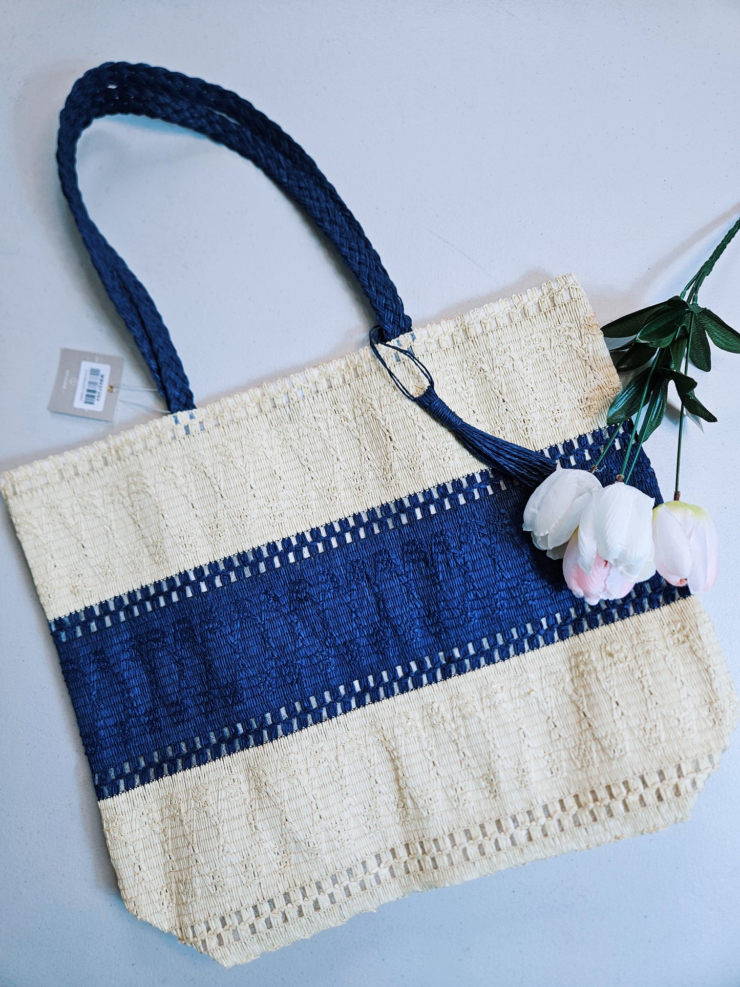 Woven Navy Bag