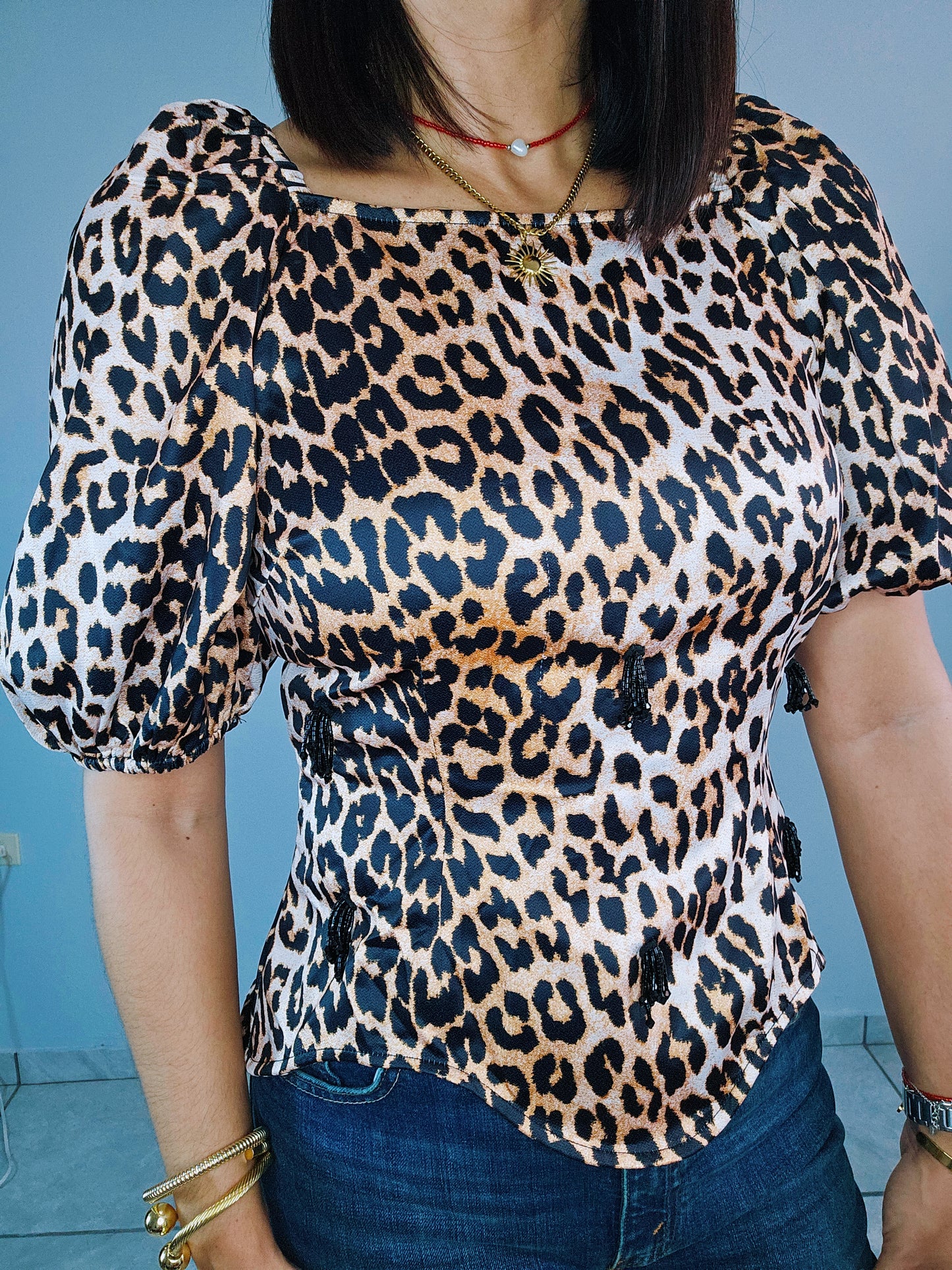 Lina Leopard Blouse