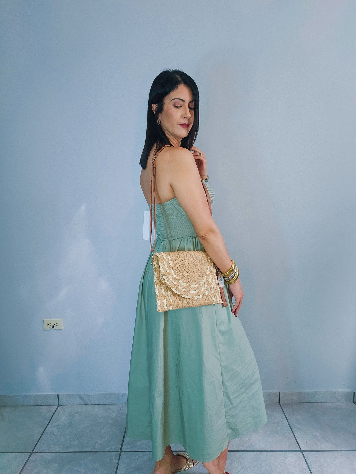 Light Olive Midi Dress