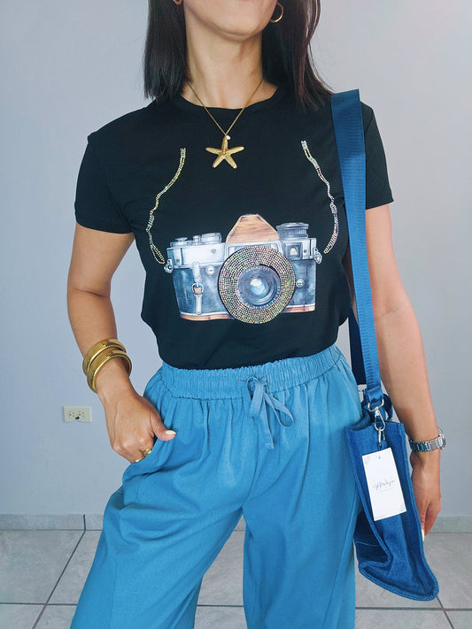 Camera Black Tshirt