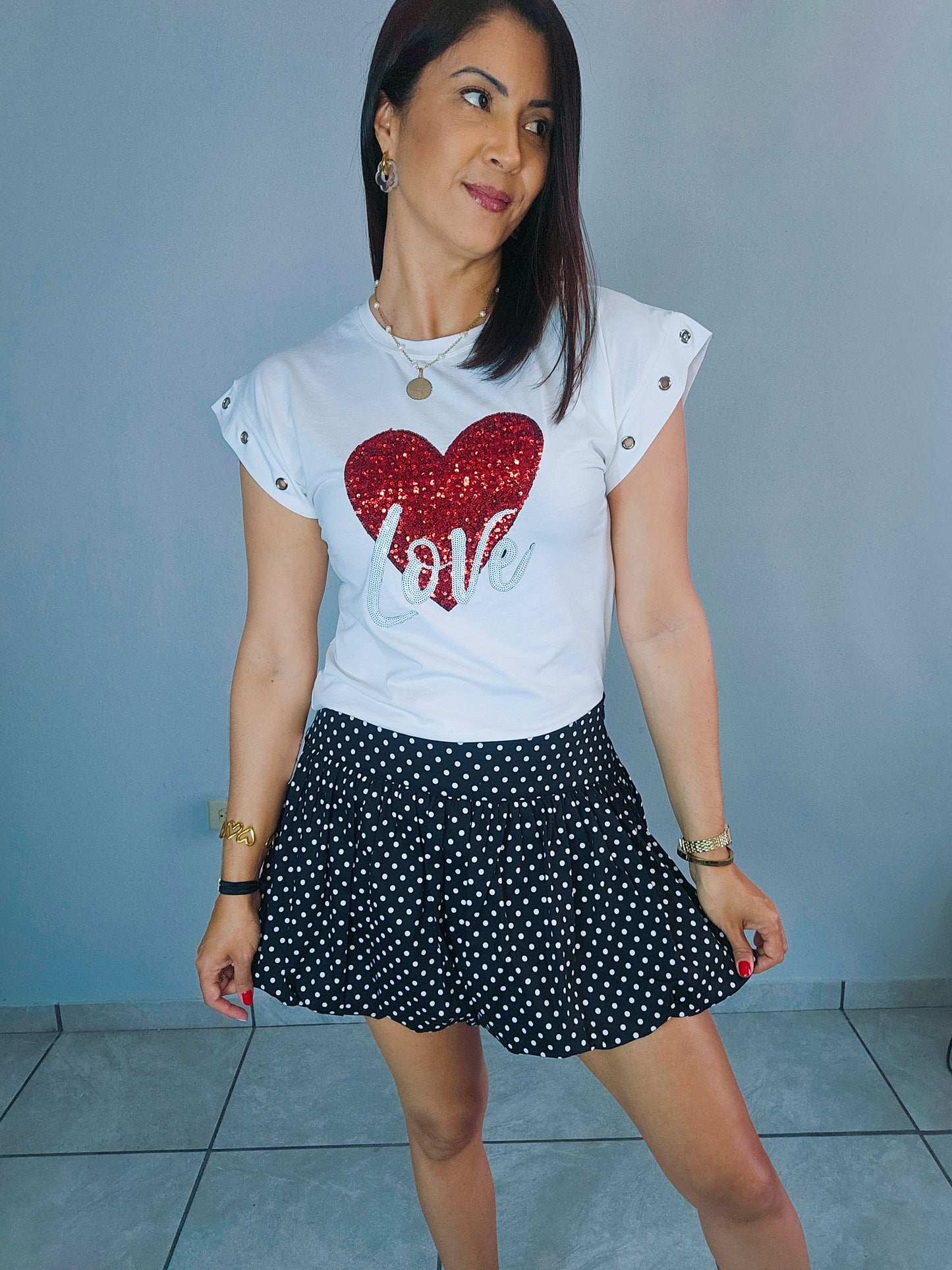 Polka Dot Falda pantalón