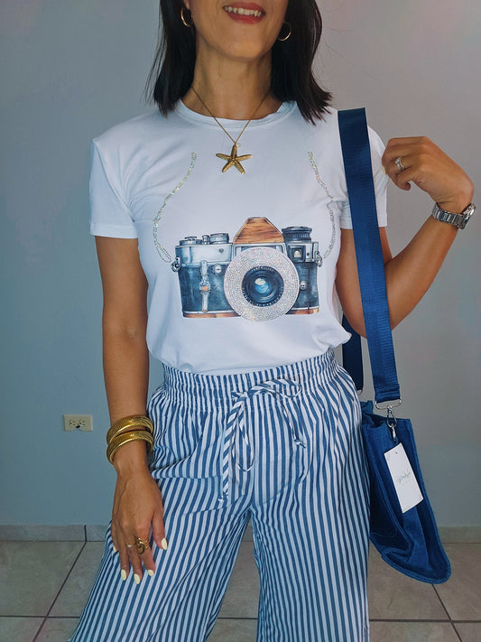 Camera White Tshirt 📸