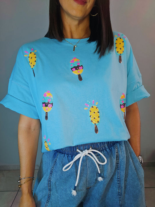 Sequin Oversized Tee
