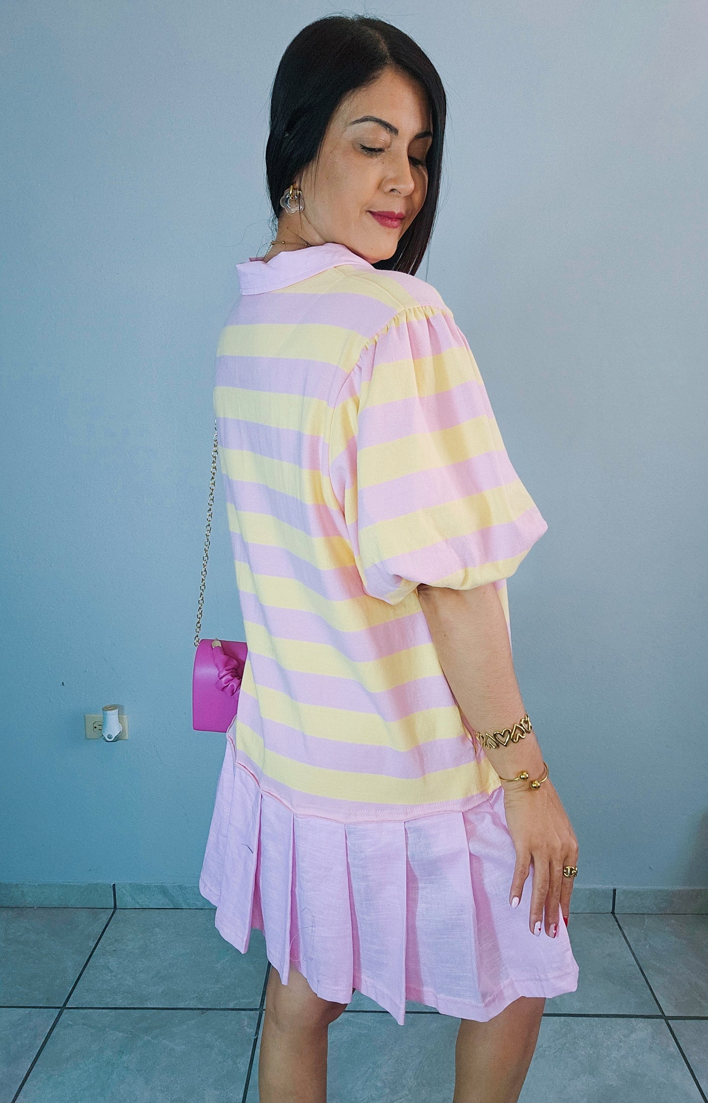 Pink/Yellow Polo Dress
