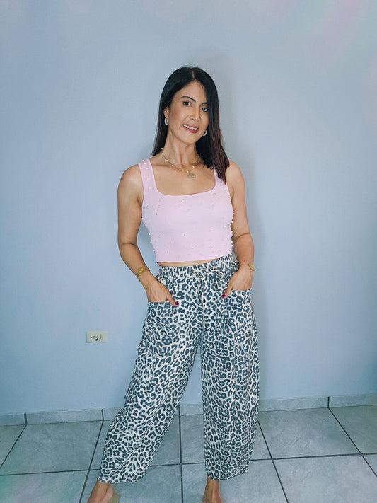 Leopard Barrel Pant