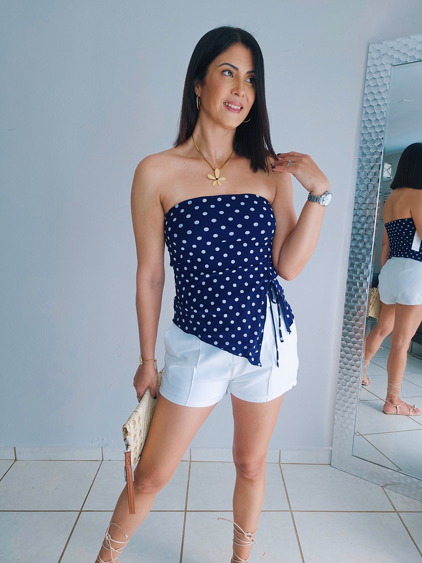 White Short whit Belt