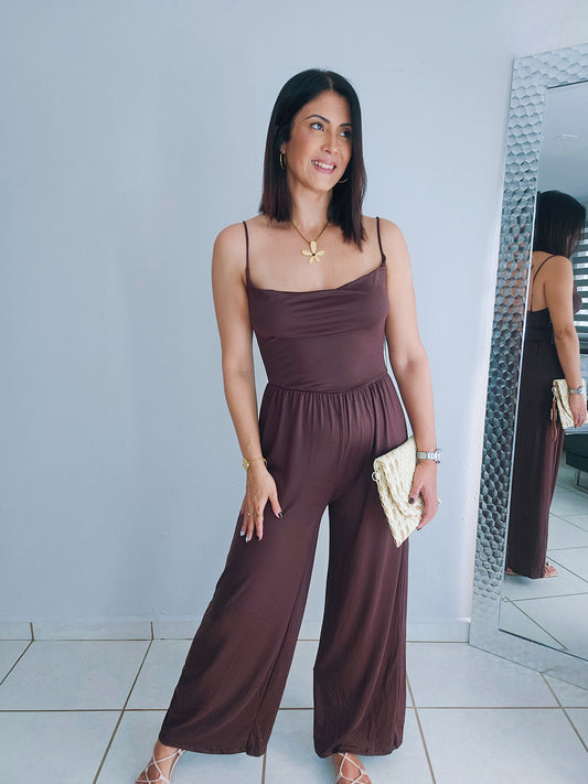 Kamila Coffe Jumpsuit