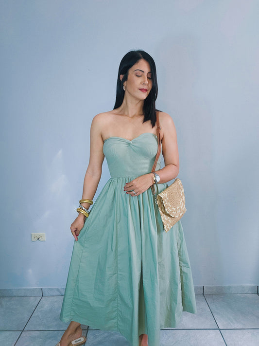 Light Olive Midi Dress