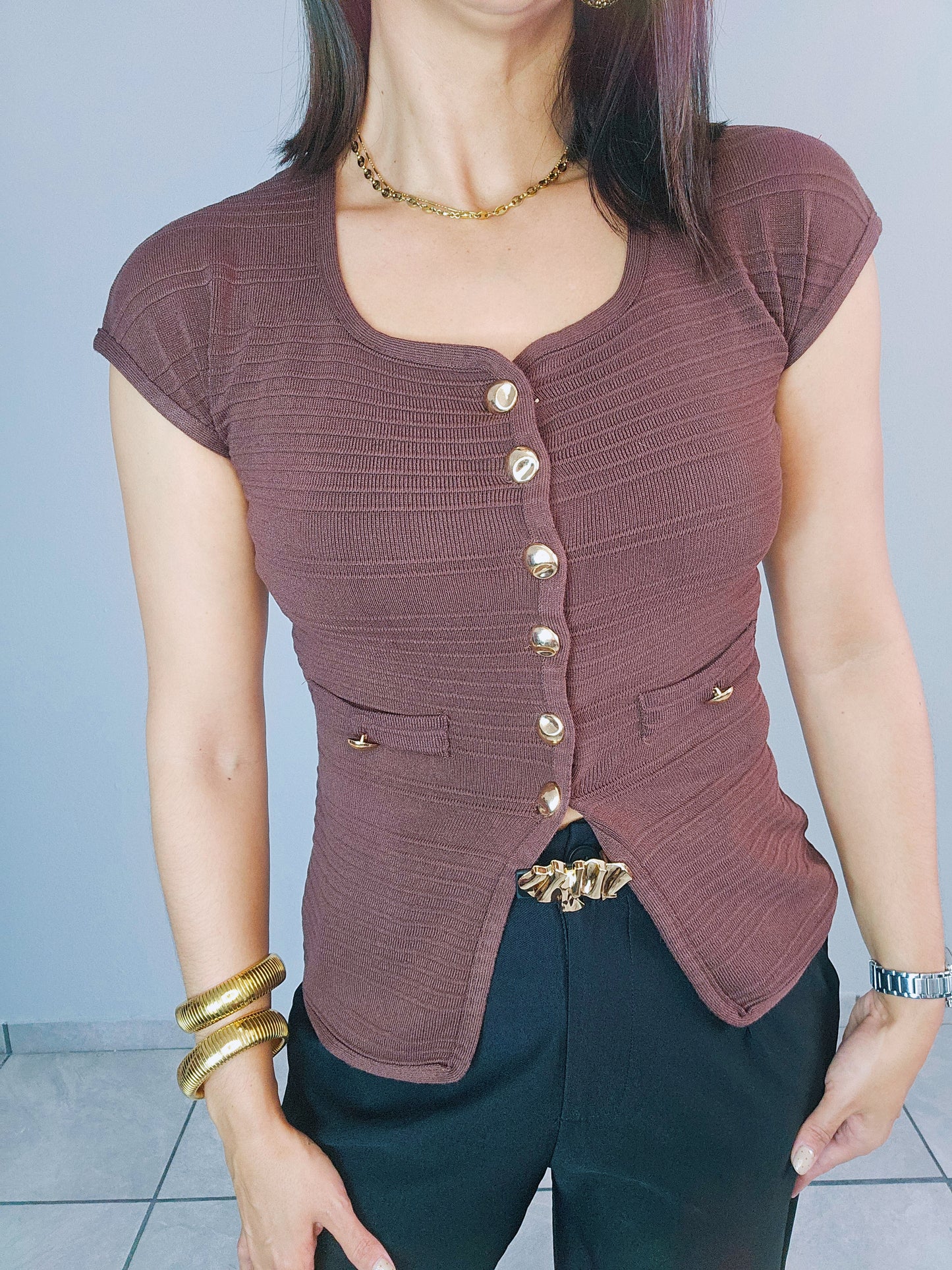 Knit Brown Vest