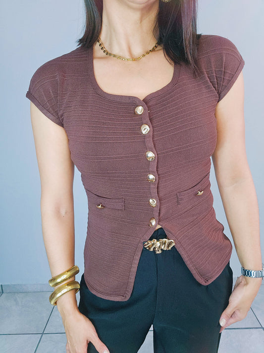 Knit Brown Vest