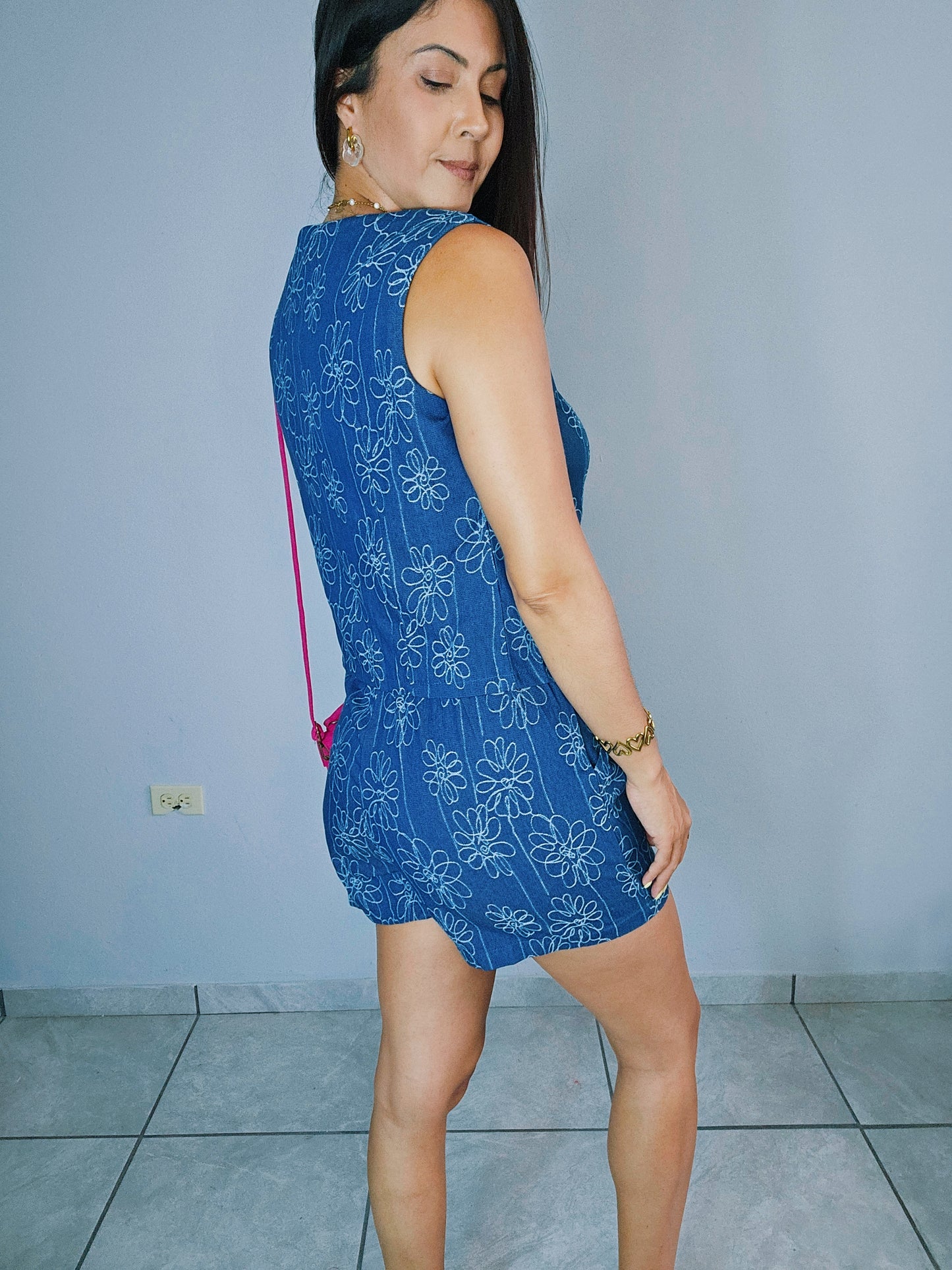 Denim short set