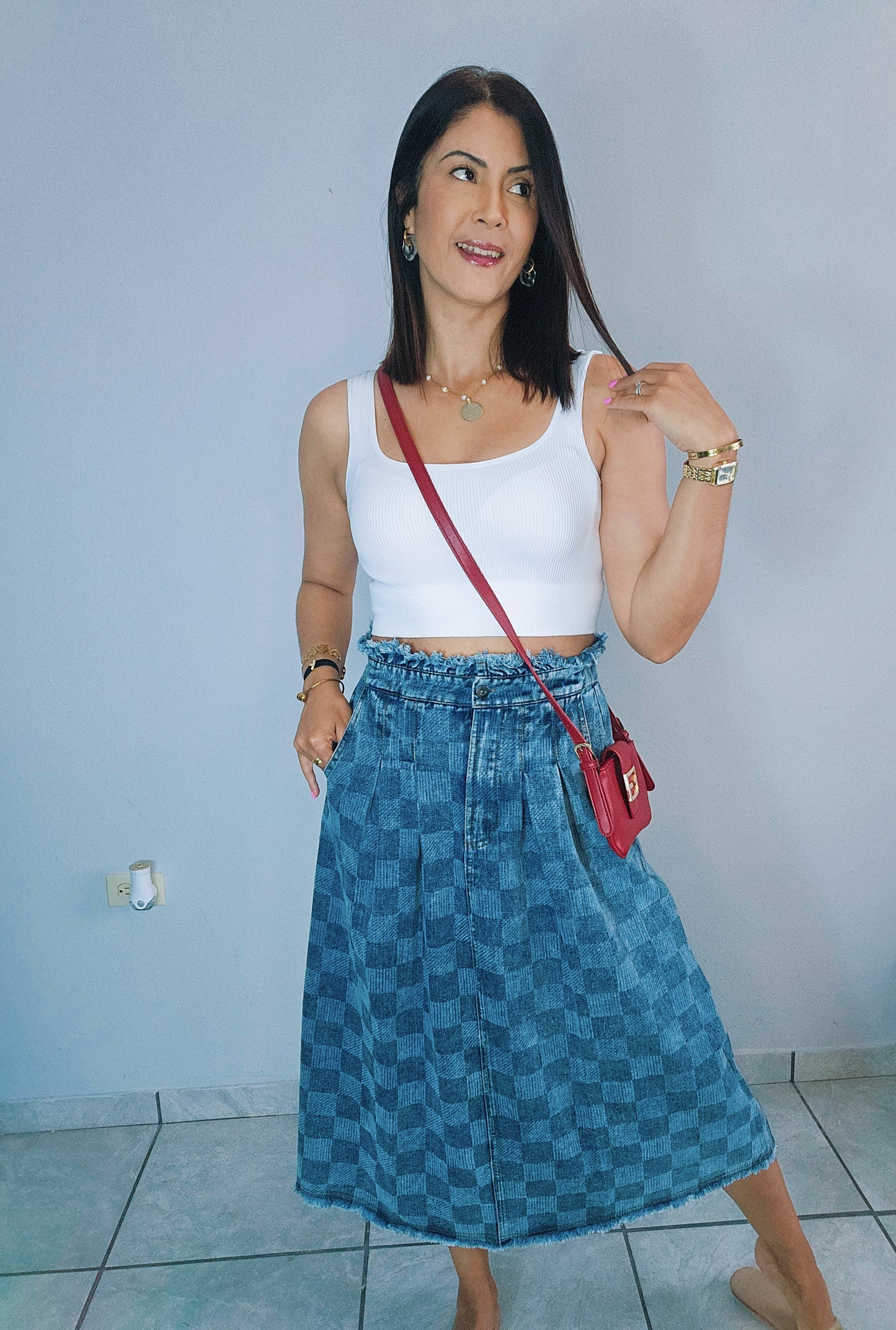 Lorena Denim Midi Skirt