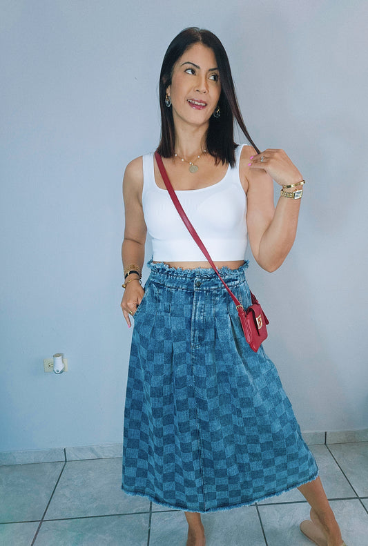 Lorena Denim Midi Skirt