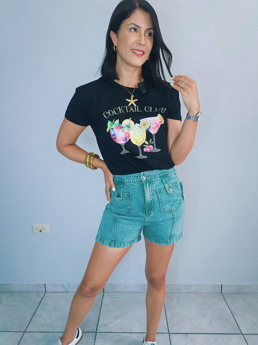 Green Denim Short