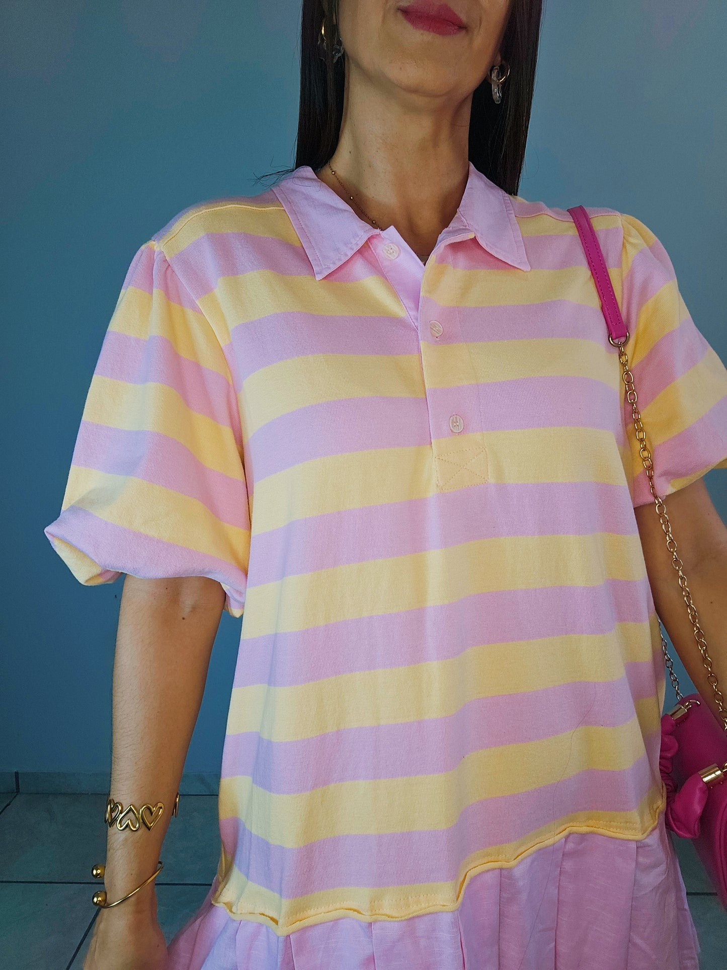 Pink/Yellow Polo Dress