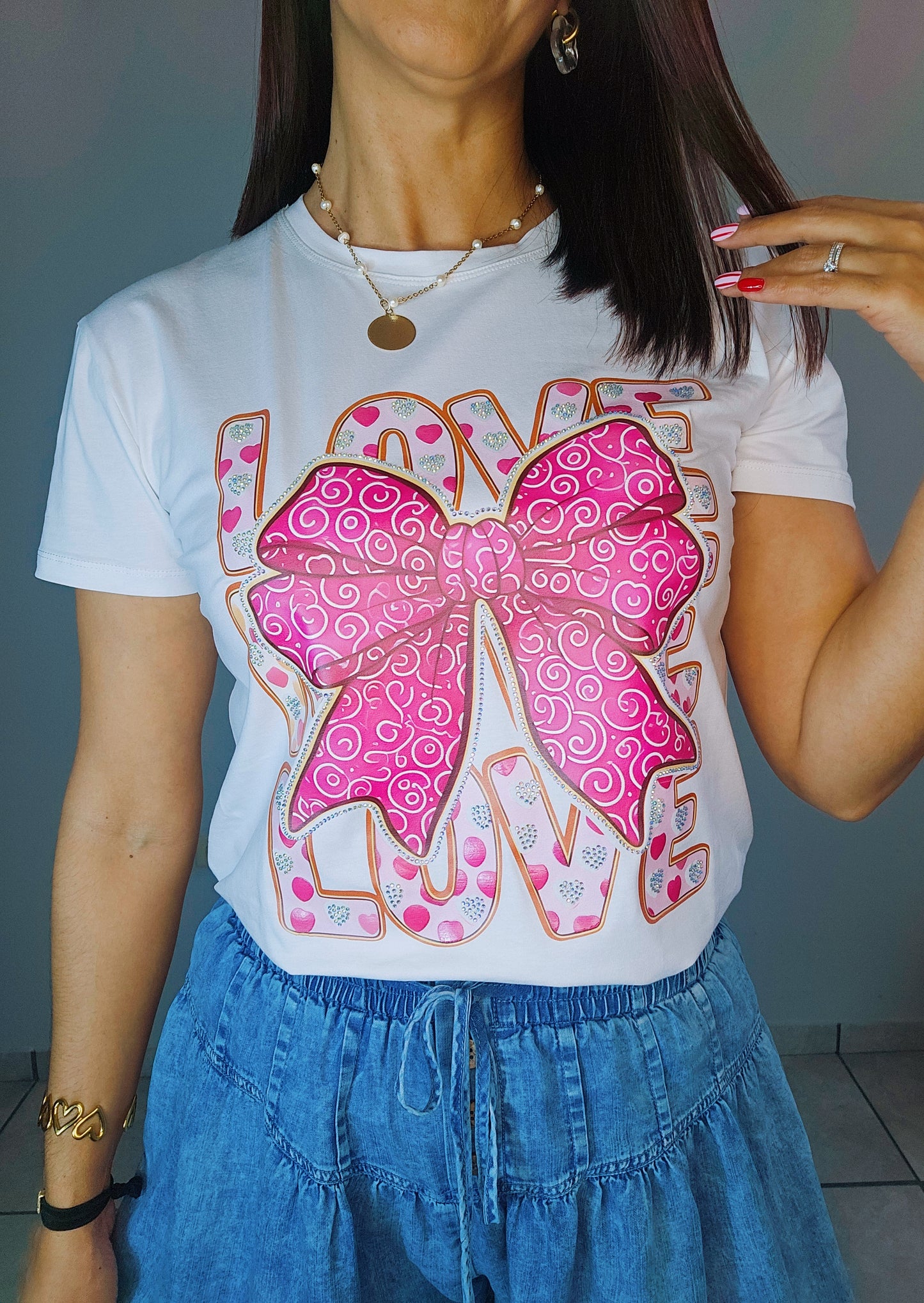 Pink Bow Love Tshirt