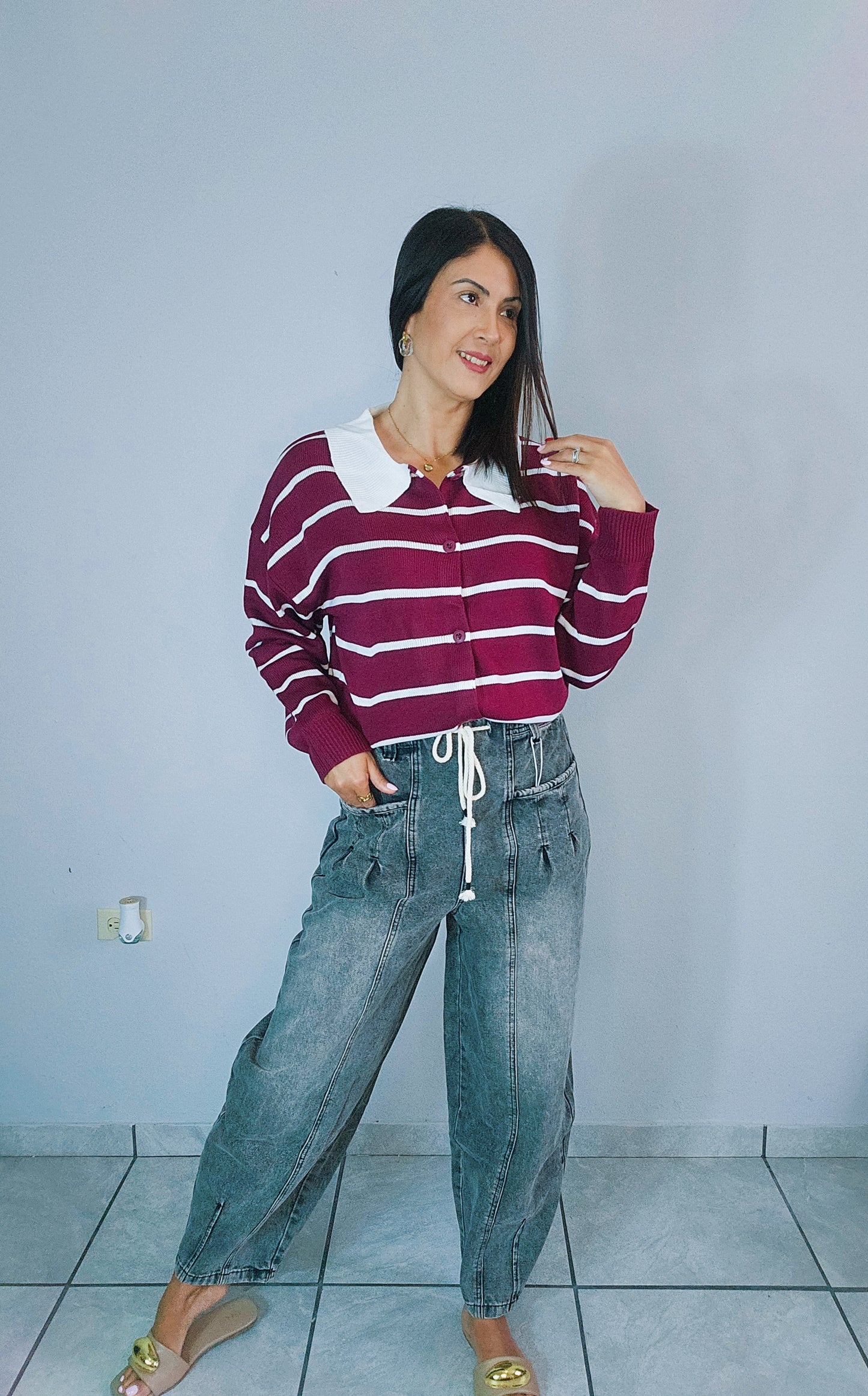 Gray Barrel Denim Pant