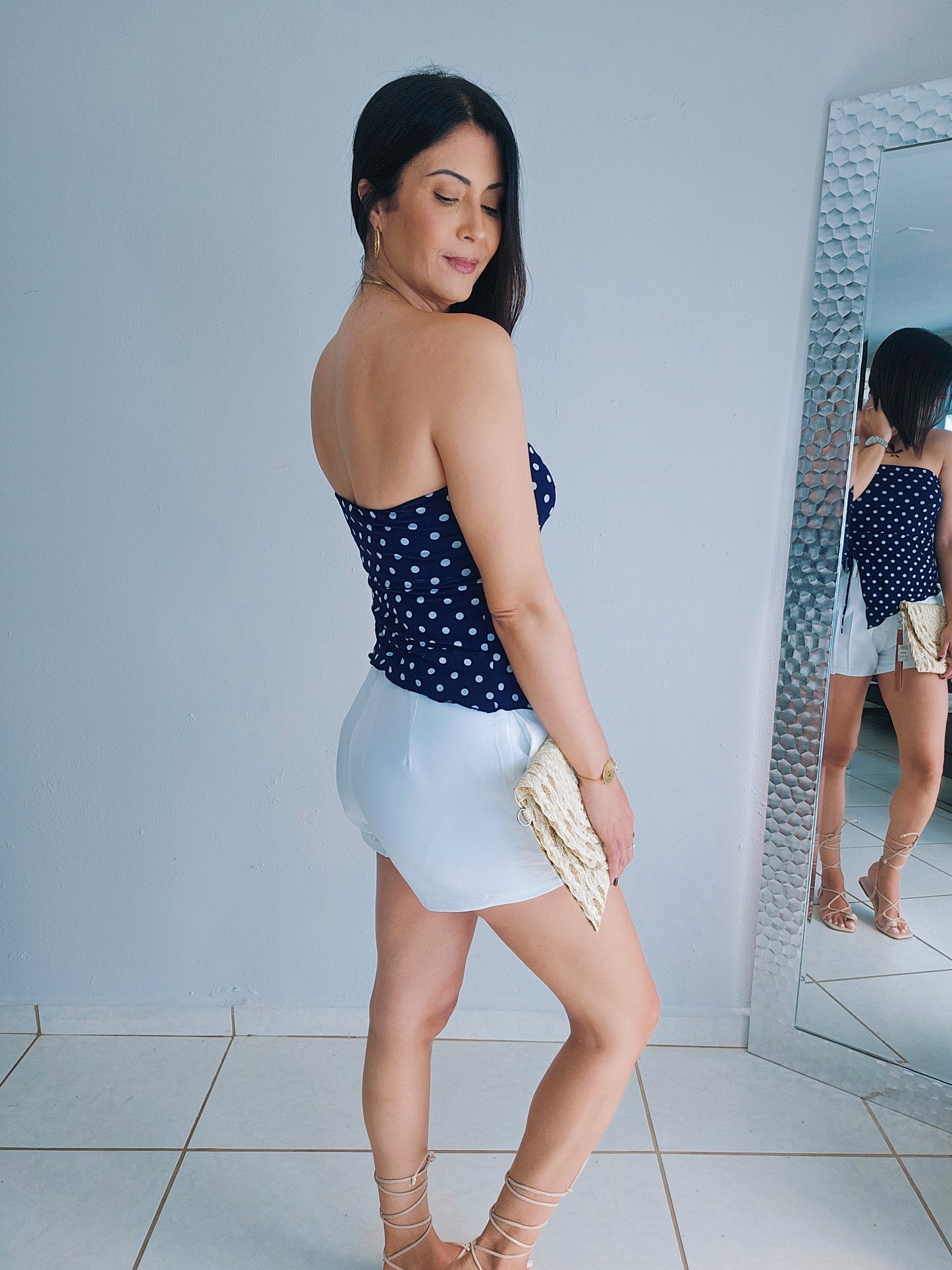 White Short whit Belt