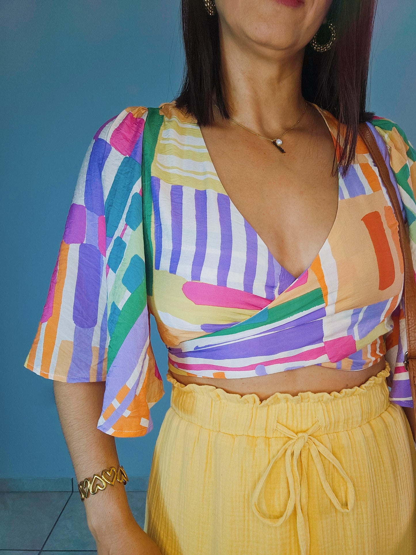 Pink Combo Strap Top