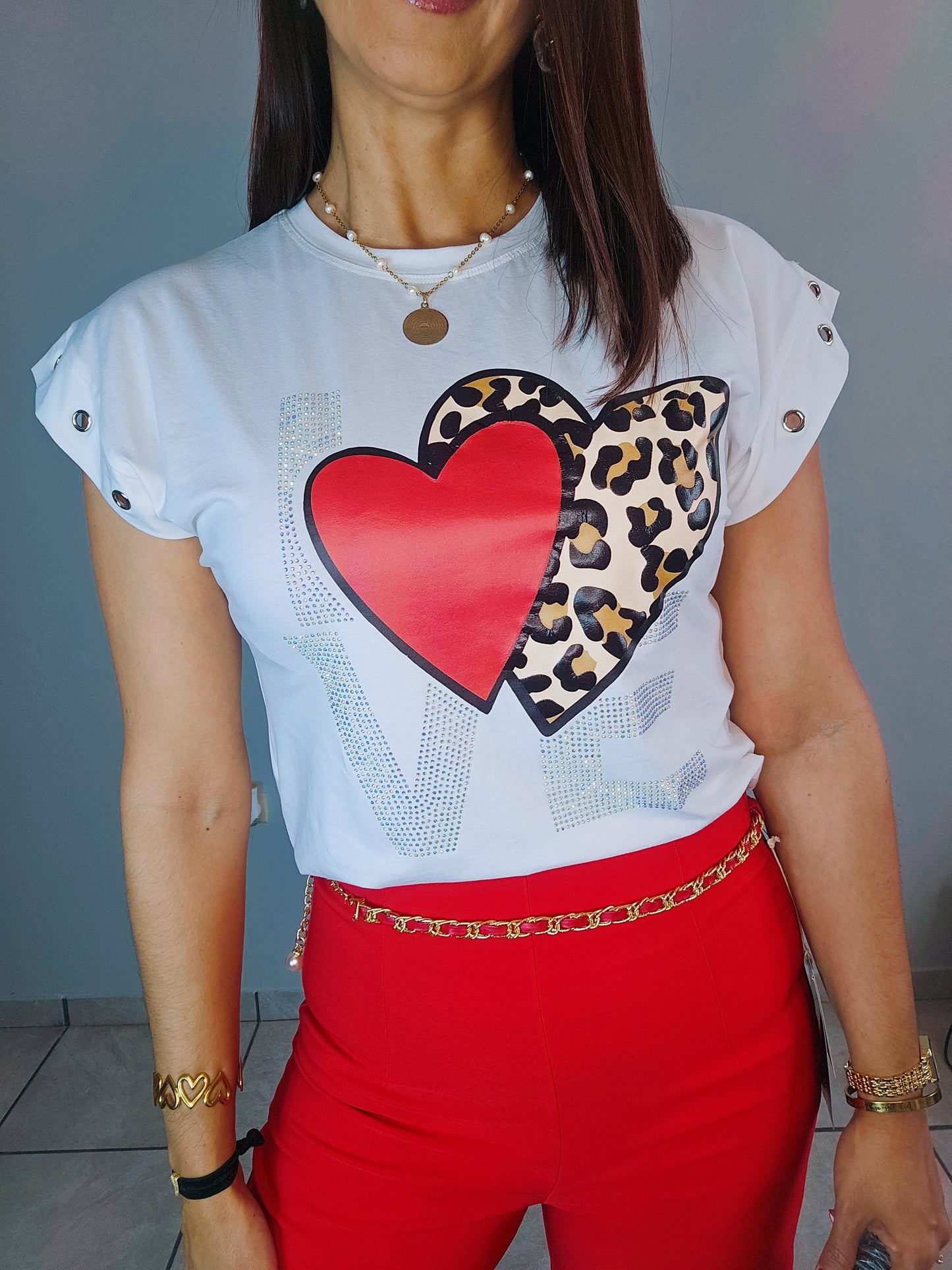 Print Heart Tshirt