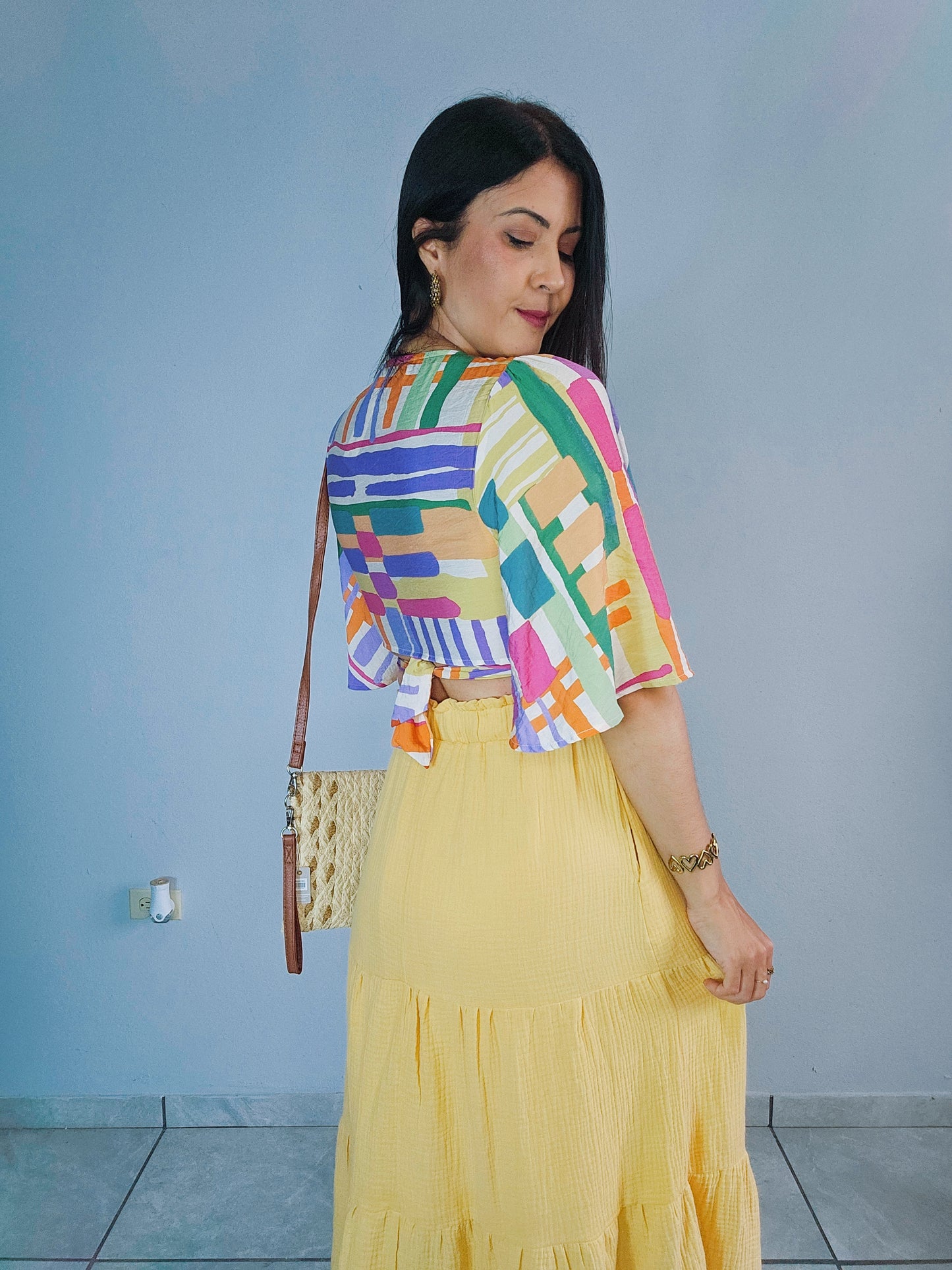 Pink Combo Strap Top
