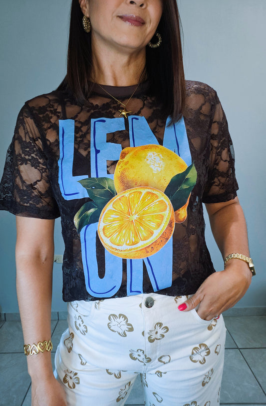 Lace Top 🤎🩵🍋