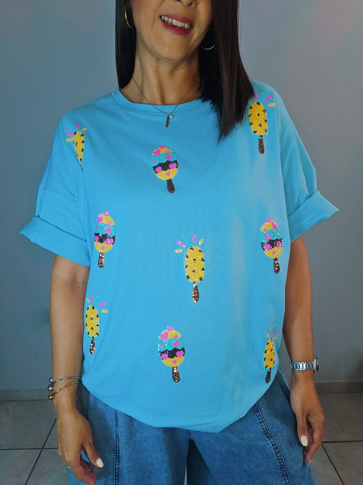 Sequin Oversized Tee