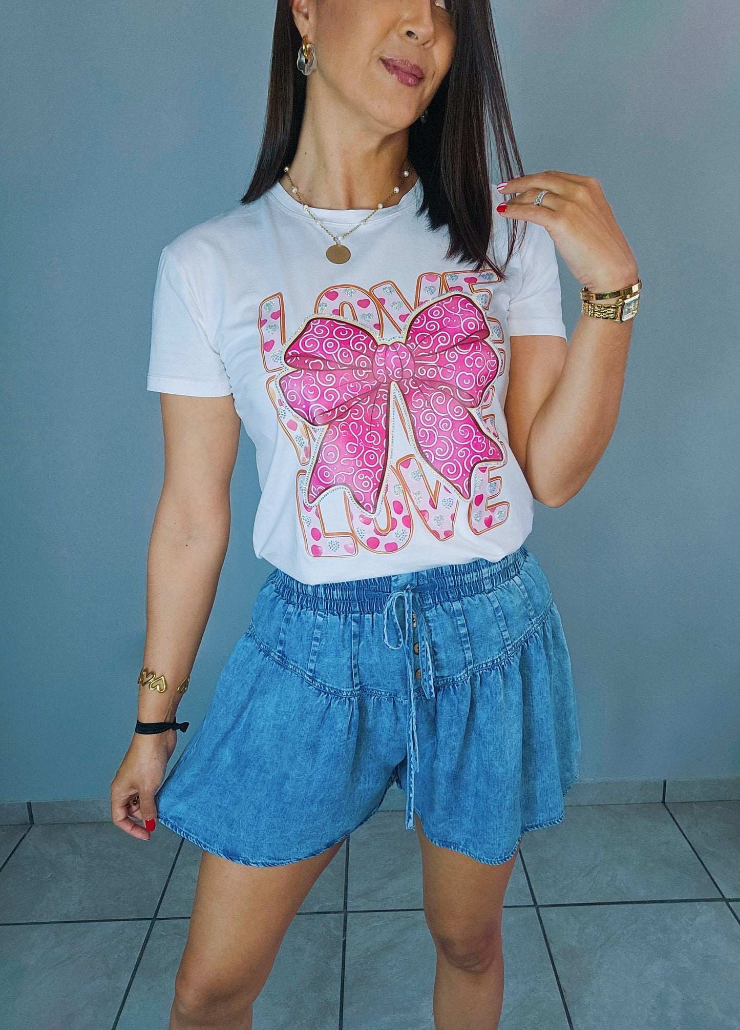 Pink Bow Love Tshirt