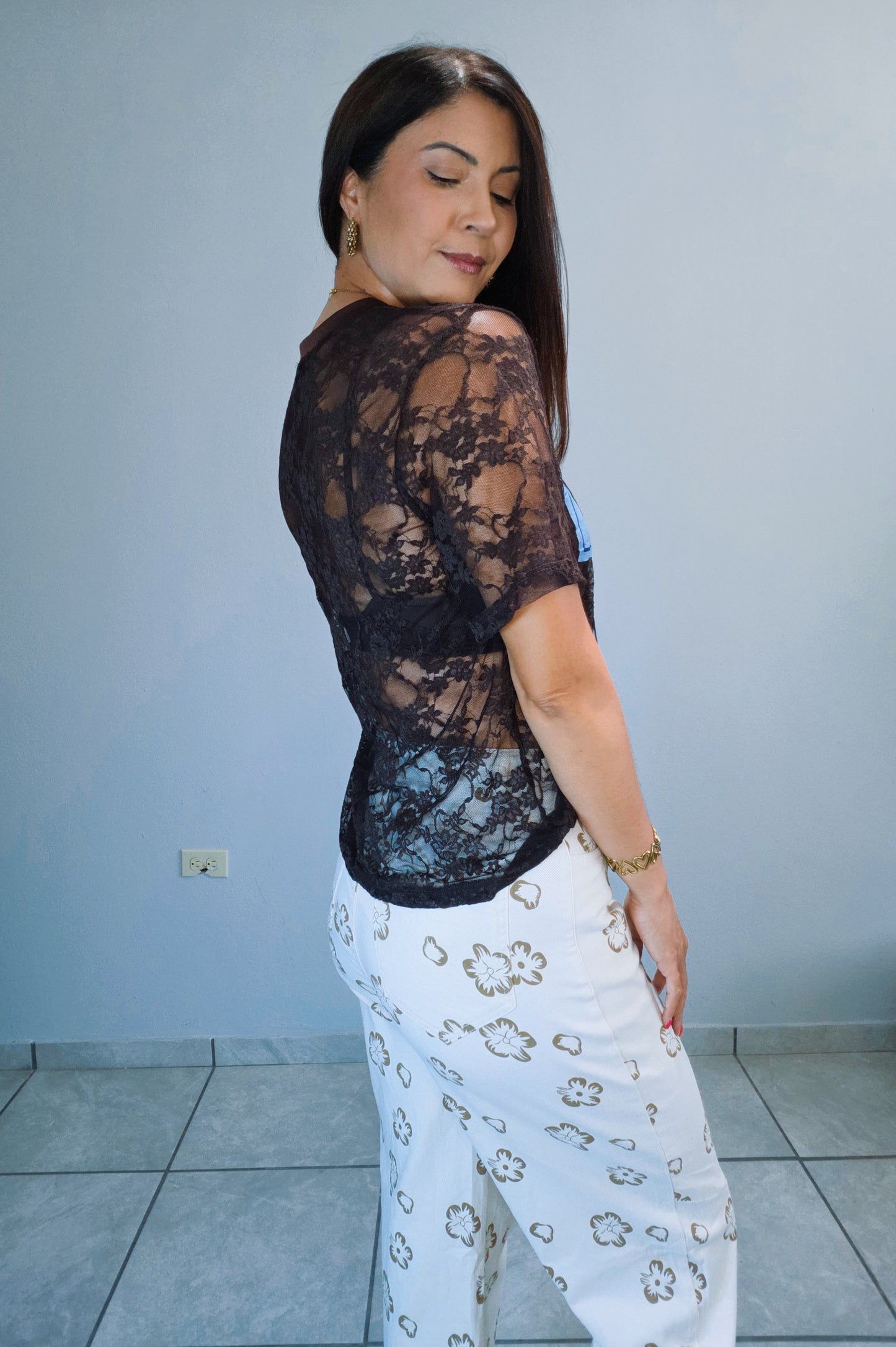 Lace Top 🤎🩵🍋